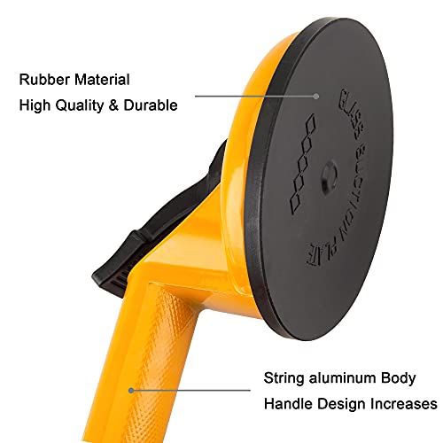Floor Gap Fixer Tool For Laminate Floor Gap Repair Include Premium Quality Heavy Duty Aluminum Suction Cup And Fiberglass Handle Rubber Mallet (Yellow) - Can't Use On Scraped Surface Floor #TOP1