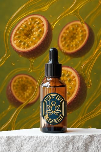 Huile de Chanvre Premium 20% Pressée à Froid | Huile de Graines de Chanvre Sativa | Formule Naturelle | Fabricado en Francia | Soin Relaxant Corps et Masaje | 10 ml (20%) (Goût Fruit de la Passion)