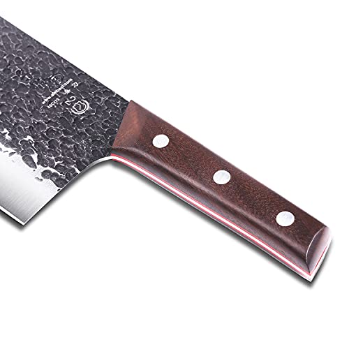Shi Ba Zi Zuo 8 Inch Forged Professional Chef Cleaver Vegetable Knife High Carbon Steel With Sturdy Rosewood Handle For Daily Basis #TOP4