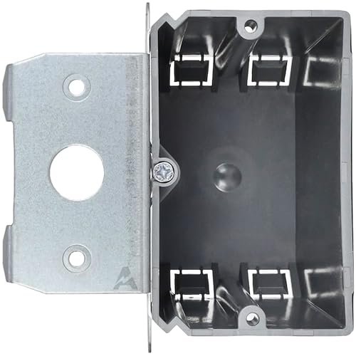 Boîte électrique réglable 1 gang boîtier interrupteur prise PVC gris robuste avec support métal