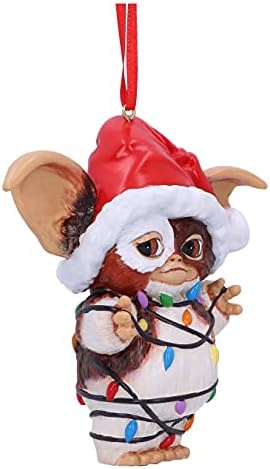 Nemesis Now Gremlins Gizmo in Fairy Lights Hanging Festive Decorative Ornament, Red