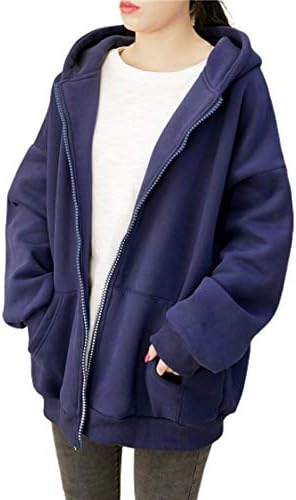 ebossy Women’s Plus Size Full Zip Heavyweight Thermal Fleece Hoodie Sweatshirt Jacket