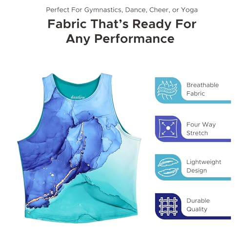 Image of Destira Girls Dance Crop Tank Top, Super Soft Athletic Top, Ideal for Gymnastics, Yoga, Workouts, Running