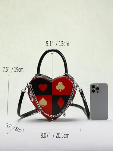 Love bag, creative poker print, heart-shaped chain, can be cross-body can be carried, for daughter, lover, to give yourself the best gift2