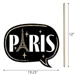 Big Dot of Happiness Photo Booth Props Kit - 10-Piece Stars Over Paris Props, DIY Assembly with Prop Stick, Premium Cardstock Party Decorations - Image 3