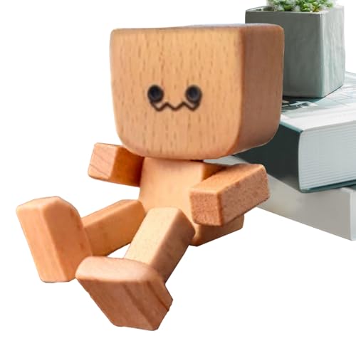 Statuetta di Holzmann agitante, Shaking Wooden Man, figure decorative per tavolo, statuetta in legno con gambe oscillanti, divertenti per auto, per viaggi, pendolari e casa (non magnetico)