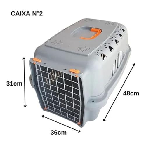 Caixa de Transporte Pet Cachorros Cães Gatos Coelhos Portinha de Aço Ferro(Verde,Nº 2 - Animais até