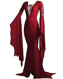 Transformez-vous en une beauté envoûtante avec cette robe de sorcière gothique pour femme.