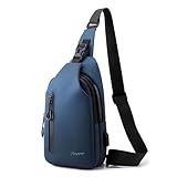 Pangogogo Umhängetasche Herren Klein, Leichte & Wasserdichte Sling Bag für Männer, Brustbeutel/Crossbody Bag für Travel, Festival, Alltag, Wandern & Radfahren (Blau)
