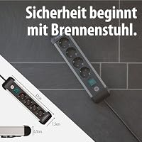 Brennenstuhl Premium-Alu-Line Steckdosenleiste 4-Fach/Steckerleiste aus hochwertigem Aluminium (Mehrfachsteckdose mit Schalter und 1,8m Kabel, Made in Germany) – Ansicht 7