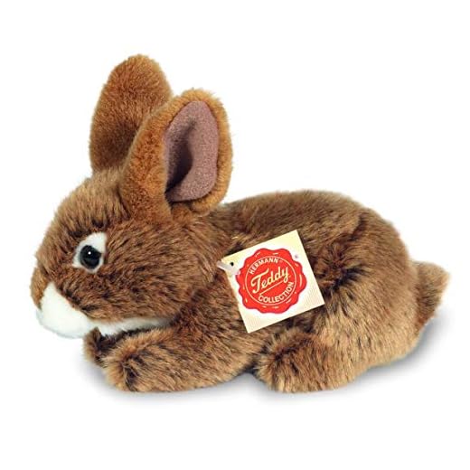 Teddy Hermann 93709 Conejo marrón Sentado 19 cm, Peluche