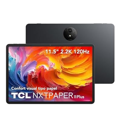 TCL NXTPAPER 11 Plus Tablet 11.45" 2.2K NXTPAPER 4.0 Display MediaTek Helio G100 256GB ROM 8GB + 8GB RAM Expansion 8MP Cámara Frontal 8MP Cámara Trasera Android 15 Gris Oscuro