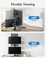 HUANUO Dual Monitor Ständer für 2 Monitore übereinander, vertikal höhenverstellbar für 13–34 Zoll Flach- und Curved-Monitore, bis 20 kg pro Monitor, VESA 50×50/75×75/100×100 mm, Schwarz – Ansicht 4