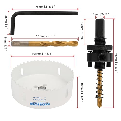 Mollom (108mm, White, 108mm | 4-1/4" - Image 2