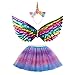 Creatoy Toddler Fairy-Unicorn-Wings-Costume for Girls 2-7 Y/O Unicorn Gifts Pretend Play Halloween Birthday Party Favors