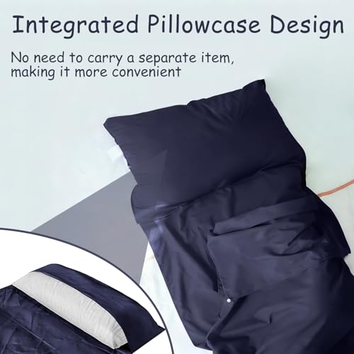 Xynovate Hüttenschlafsack aus Baumwolle, 2in1 Hüttenschlafsack Ultra leicht mit Reißverschluss, Dünner Reiseschlafsack, Schlafsack Inlett für Backpacking, Hostels und Berghütten