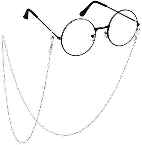 Frienda 2 Pcs Pearl Eyeglass Chains Women Beaded Glasses Straps Sunglasses Lanyard Eyewear Chain Holder Reading Eyeglasses