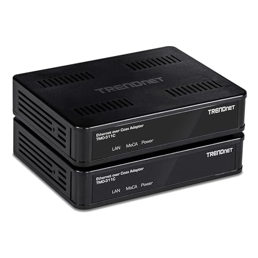 TRENDnet Ethernet Over Coax Adapter,(2-Pack), Backward Compatible with MoCA 2.0, Gigabit LAN Port, Supports Net Throughput Up to 1Gbps, Supports Up to 16 Nodes on One Network, Black, TMO-311C2K