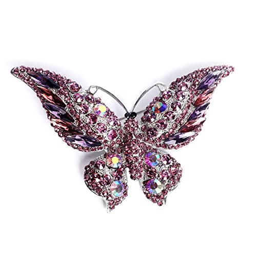 Image of Variety Styles Butterfly Brooch - Multi-Color Rhinestone Crystal Brooch Pin Cute Butterfly Shape Corsages Brooches Decoration Gift for Women