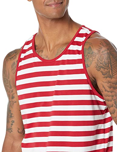 Amazon Essentials Men's Regular-Fit Tank Top, Red/White, X-Large #TOP2