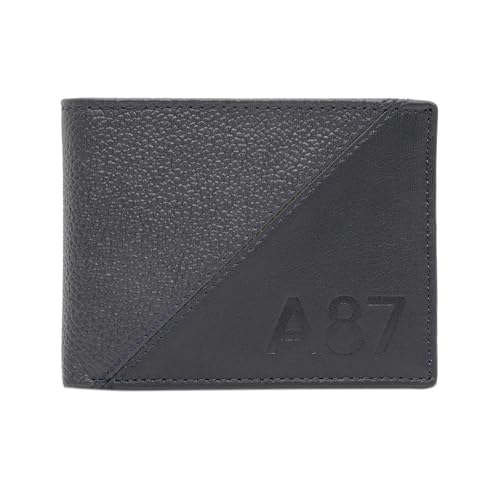 Image of Aeropostale Men's SLIMFOLD Wallet Tucson - Navy | Pebbled Leather | Formal & Minimalist Carry | Ideal for Gifting