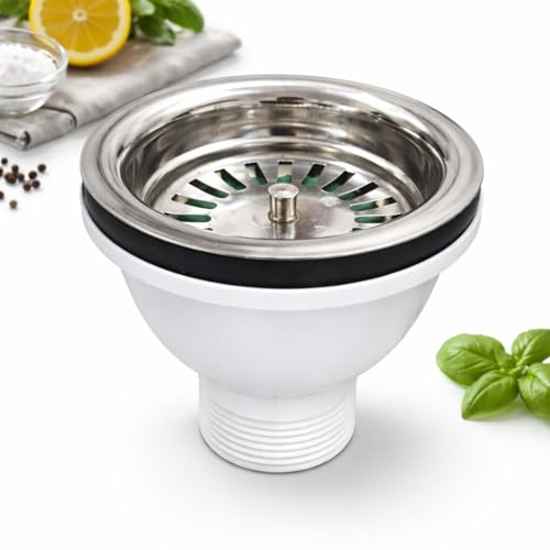 Image of Stainless Steel Kitchen Sink Waste Coupling Set For Kitchen /Utility| Sink-Mounted, Washable & Reusable, Heavy-Duty, Leak Rust Resistant Sink Drain | Easy Installation | Design (Pack of 2)