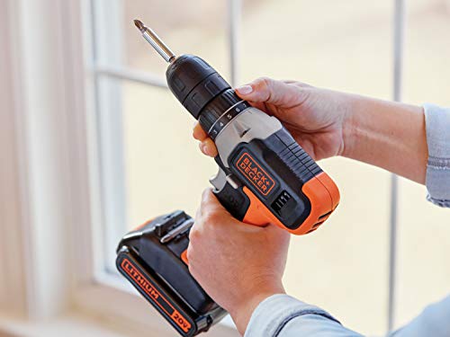 BLACK+DECKER 20V MAX Cordless Drill Kit with ‎Battery, Charger, Includes Double Sided Drill Bit (BCD702C1) - image 8