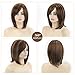 SEVENCOLORS Short Brown Mixed Blonde Bob Wigs for White Women Shoulder Length Synthetic Hair Wigs with Side Bangs Straight Blonde Highlights Women’s Wig
