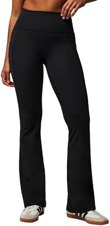 Fabletics Womens Oasis Pureluxe High-Waisted Kick Flare, Light Compression, Buttery Soft