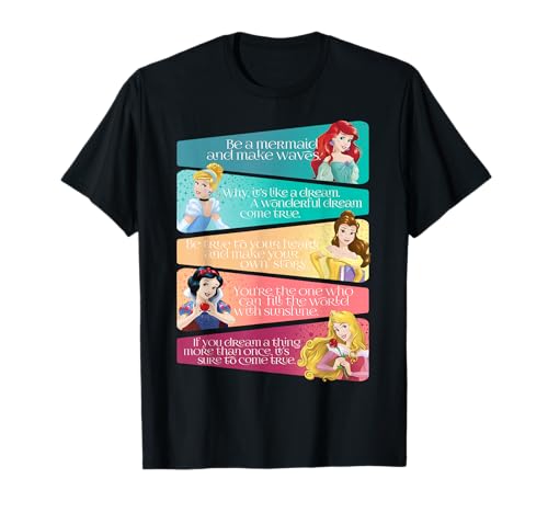 Image of Disney Princess Quote Colorful Panels T-Shirt