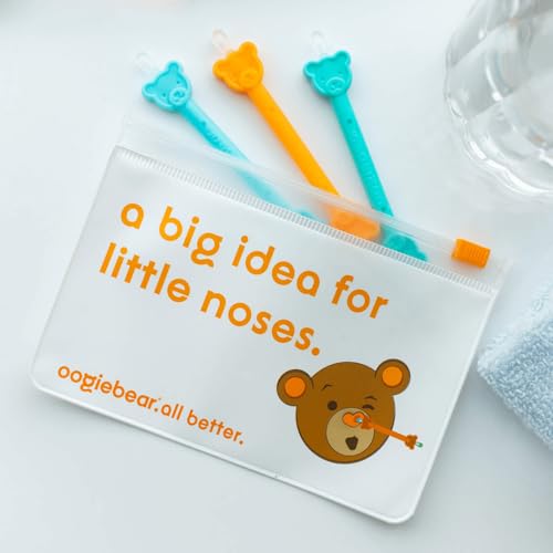 Image of oogiebear: Baby Nose Cleaner & Ear Wax Removal Tool - Safe Booger & Earwax Removal for Newborns, Infants, Toddlers - Dual-Ended - Diaper Bag Must-Have - 3 Pack with a Pouch, Colors May Vary