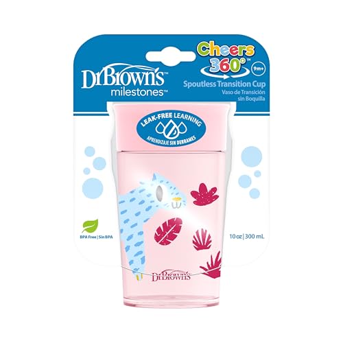 Image of Dr. Brown's Silicone Smooth Wall Cheers360 Cup 10 Oz /300 ml,Pink