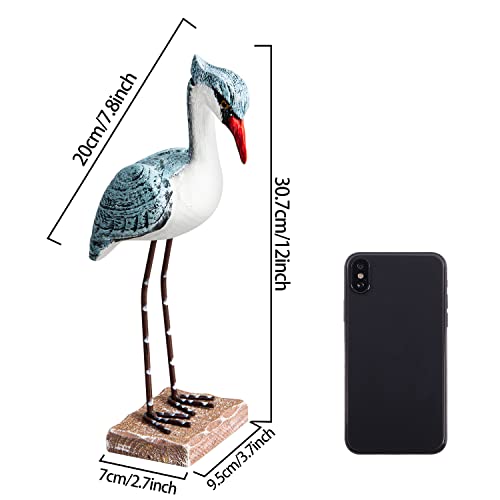 Evinis Wooden Seagull Figurine, 2 Pcs Hand Painted Nautical Sea Bird Statue Coastal Beach Home Decor Rustic Vintage Creative Indoor Art For Table Desk Office Bird Decor #TOP1