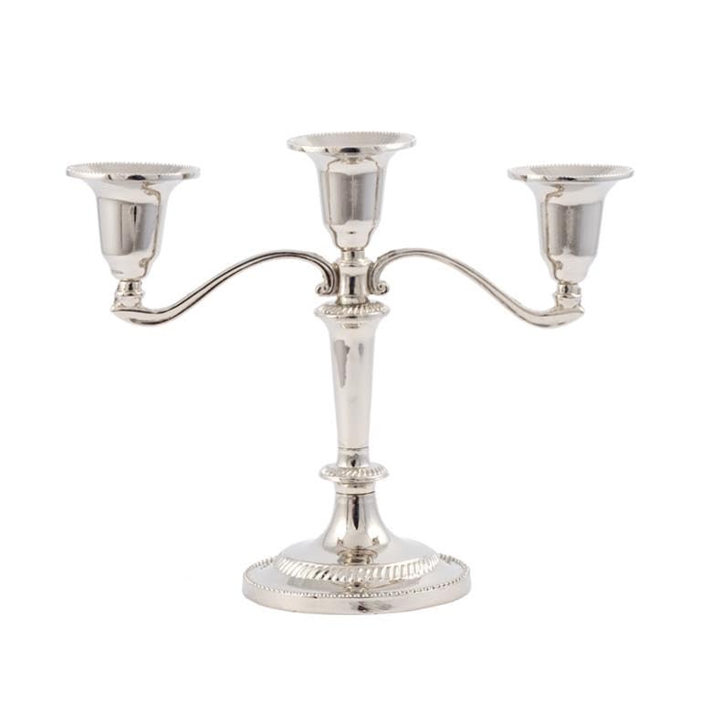 DRW Chandelier à 3 Bras argenté Base Ronde 10 x 18 x 14 cm