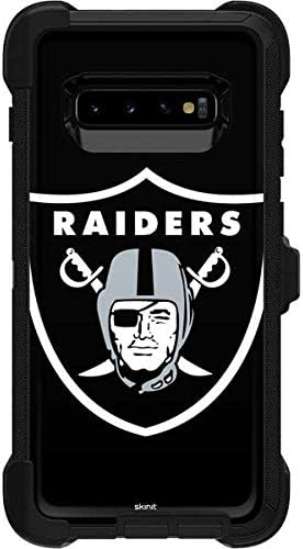 Skinit Decal Skin Compatible with OtterBox Defender Galaxy S10 - Officially Licensed NFL Las Vegas Raiders Large Logo Design
