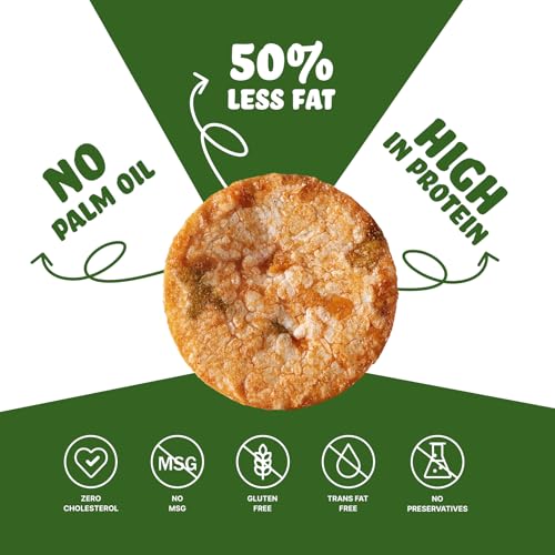 Image of BRB Rice Popped Chips | Jalapeno & Tomato Flavour | Not Fried. Not Baked | High Protein | 50% Less Oil, No Palm Oil, Healthy Snack | 48g /54g Pack (weight may vary)