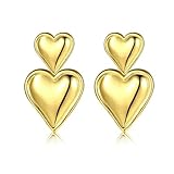 Ohrstecker aus Edelstahl, glatt, groß, oval, für Damen, Einheitsgröße, Achat