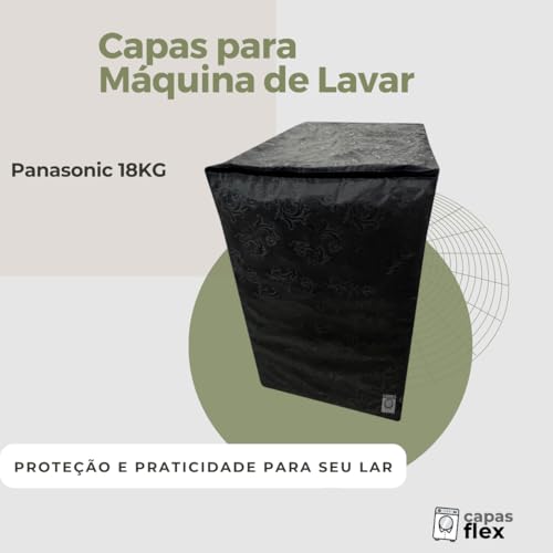 CAPA PARA MÁQUINA DE LAVAR PANASONIC 18KG IMPERMEÁVEL FLEX (Preto)