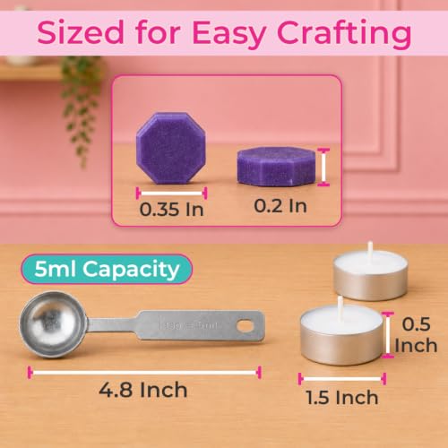 Image of Oytra Wax Sealing Kit with 100 Wax Beads Octagon Shape, 1 Heating Spoon 5ml and 2 Candles for Stamping Seals Retro Journaling Art Craft