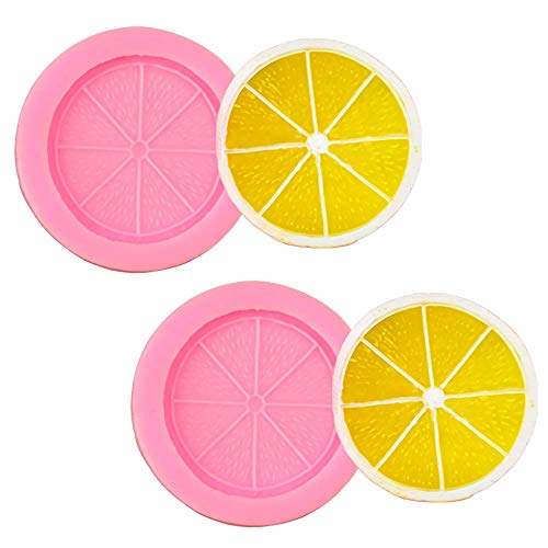 2Pcs Lemon Slice Fondant Mold Orange Fruit Piece Silicone Chocolate Candy Cake Cupcake Decorating Tool Polymer Clay Epoxy Resin Mold