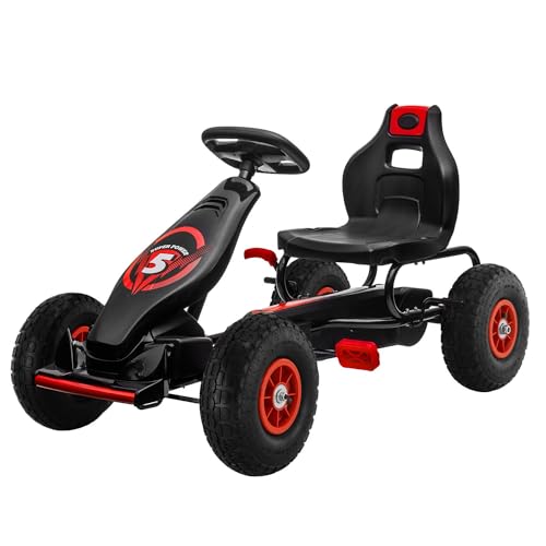Kahuna G18 Kids Ride On Pedal Go Kart Racing Style in Red - Ideal Outdoor Toy Car for Fun and Adventure!