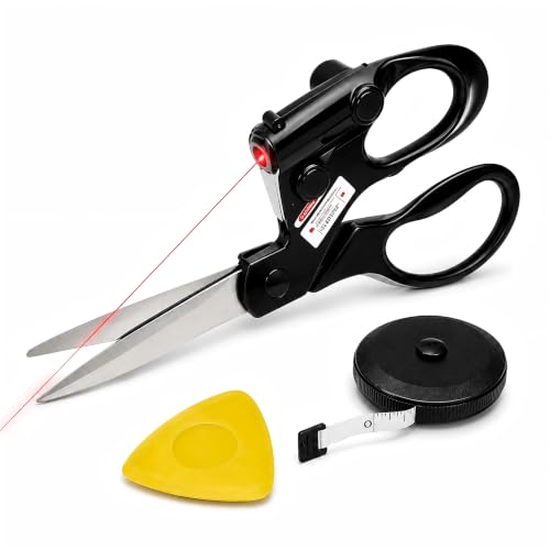 JEIZAW Laser Scissors Kit with Soft Tape Measure & Tailor Chalk Set Laser Guided Scissors Sewing Guide for Fabric Cutting Quilting Dressmaking Paper Patterns & DIY Crafts