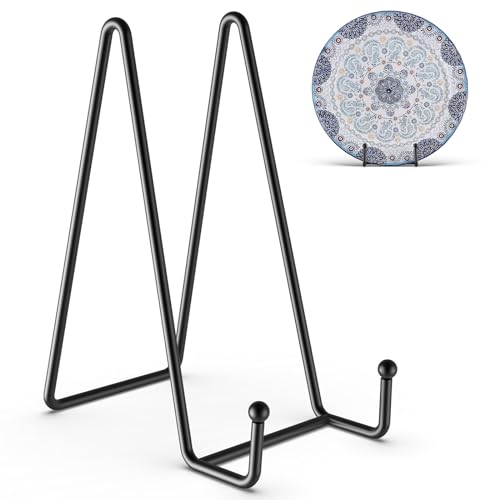 Image of 3 Pack 8 Inch Plate Stands for Display - Decorative Book Stand for Picture