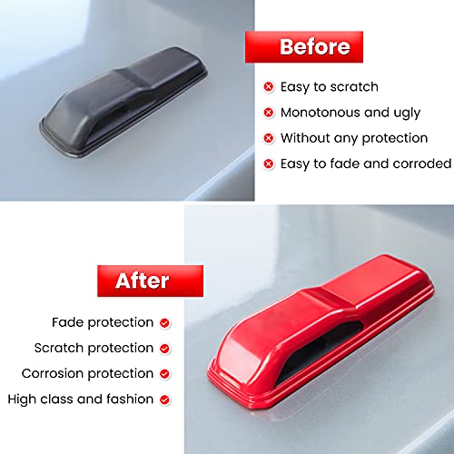 Engine Hood Hinge Cover Exterior Accessories Decoration for Jeep Wrangler JL JLU Sports Sahara Freedom Rubicon Unlimited Gladiator JT 2 Door 4 Door (Red, 2 Pieces) by E-cowlboy - Image 5
