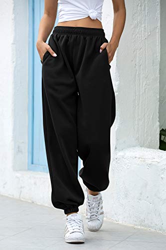 Image of Women's Cinch Bottom Sweatpants Pockets High Waist Sporty Gym Athletic Fit Jogger Pants Lounge Trousers