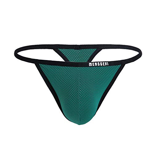 Comlife Mens Low Waist Elasticity Bikini G-String Mesh Translucent Thong Underwear #TOP7