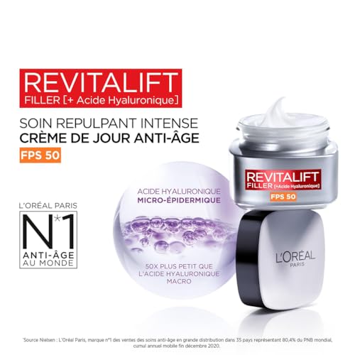 Soin Visage Repulpant Anti âge Fps 50 Revitalift Filler 'oreal Paris Le Pot De 50ml - vue 4