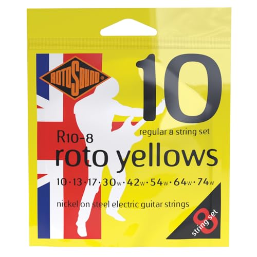 Rotosound R Roto E-Gitarre 7 bis 12-str. vernickelt Satz 8-string Regular 10-74 R10-8
