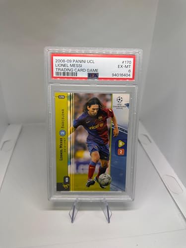 Tarjeta Card de Lionel Messi F.C. Barcelona Panini UCL Trading Card Game 2008 2009, #170, Psa EX-MT 6