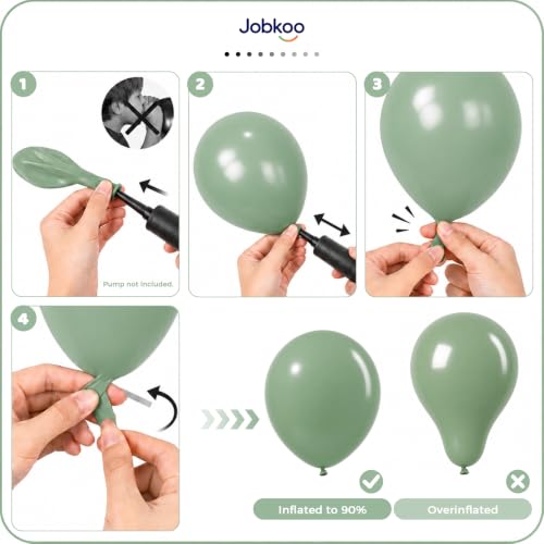 Image of Jobkoo Sage Green Balloons 12 Inch, Eucalyptus Olive Vintage Green Balloon